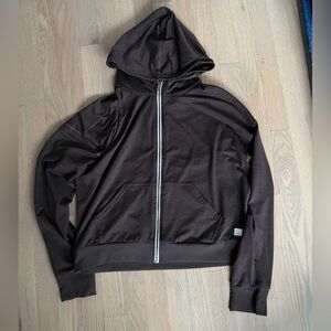 Vuori Halo Modern Zip Hoodie Brown Java Heather Size M Dreamknit